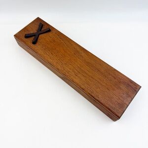 Vintage 70s Sam Mann Wood Valet Trinket X Box California Craft Art Minimalist